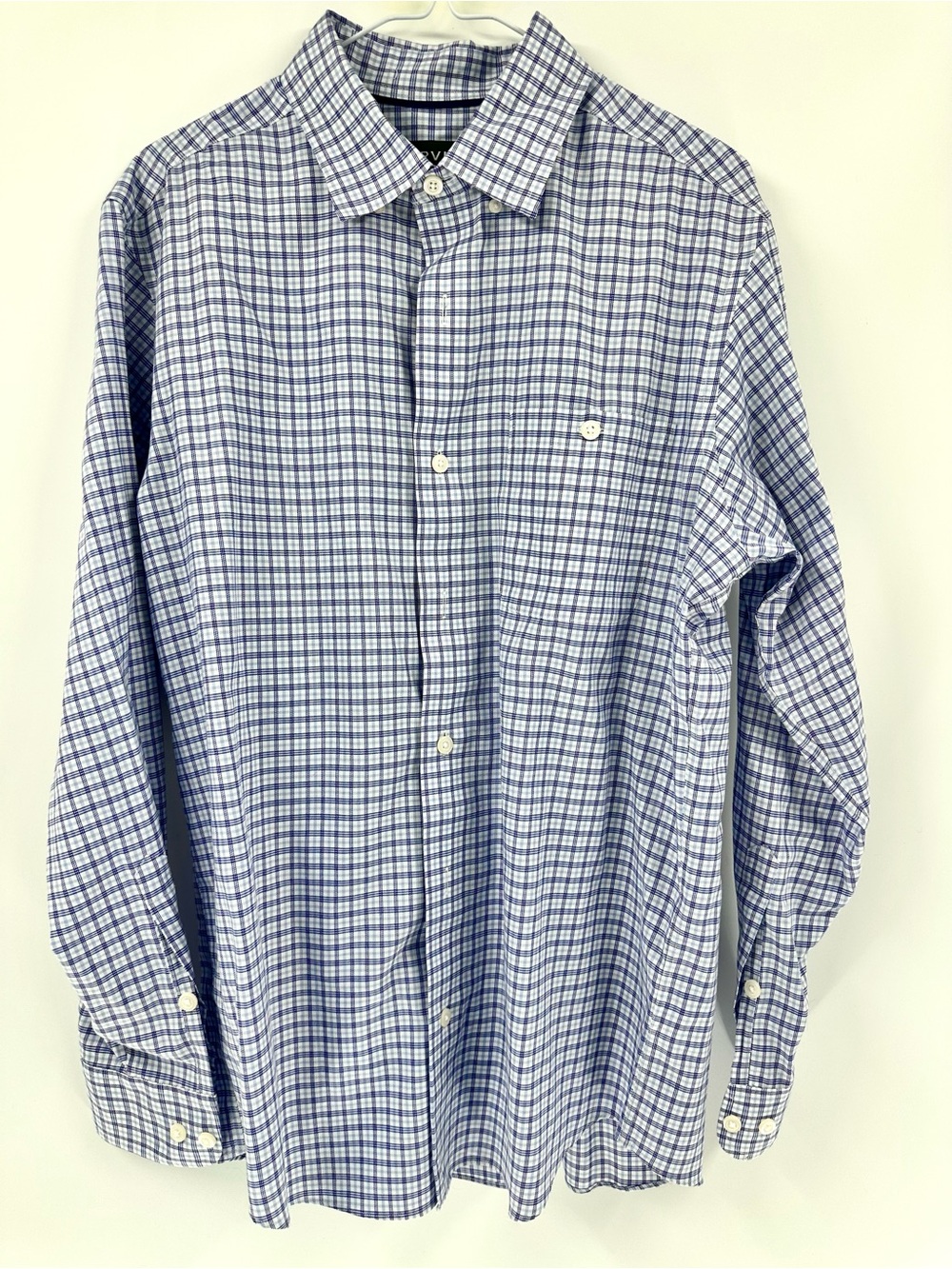 Orvis Men's Classic fit wrinkle free purple Plaid Button-Down Shirt